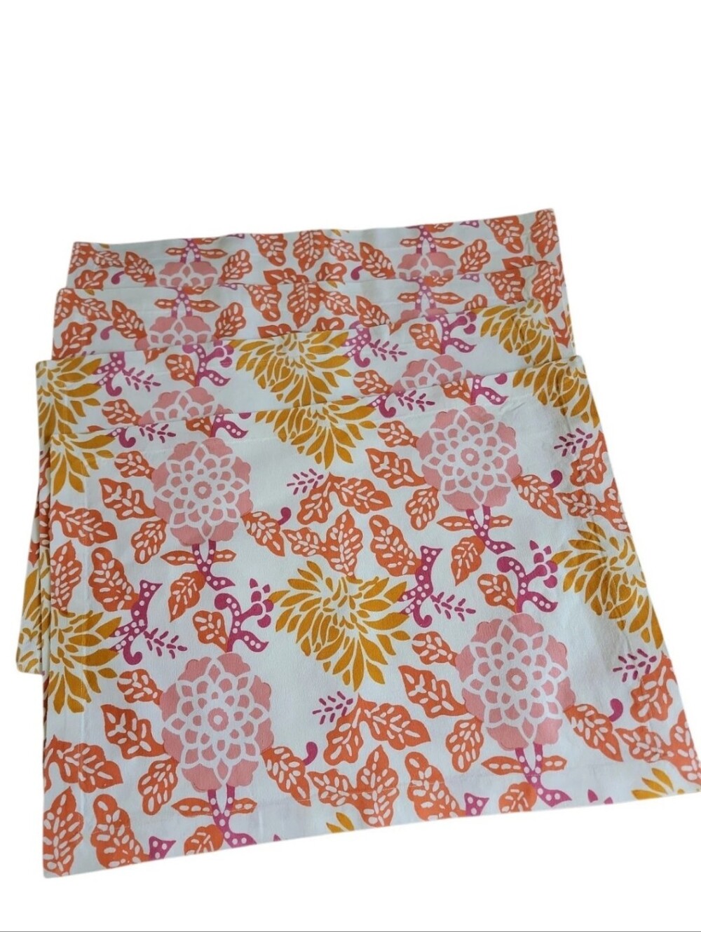 Crate&Barrel Kori Placemat — Pink, Orange & Yellow Floral Set Of 4 Nwot